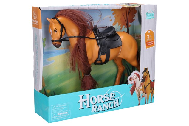 Figurine de cheval avec selle noire 32 cm