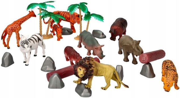 Safari-Tiere - Figuren-Set in MEGA-Röhre, 30 Figuren