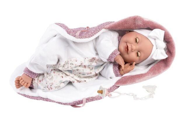 Llorens 74040 NEW BORN - žmurkacia bábika so zvukmi a mäkkým látkovým telom