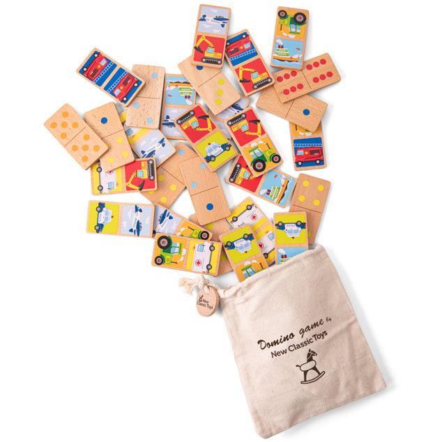 New Classic Toys Drevené domino - dopravné prostriedky