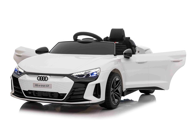 Elektrické autíčko Audi RS E-tron GT 12V, biele, široké jednomiestne sedadlo, 2,4 GHz diaľ