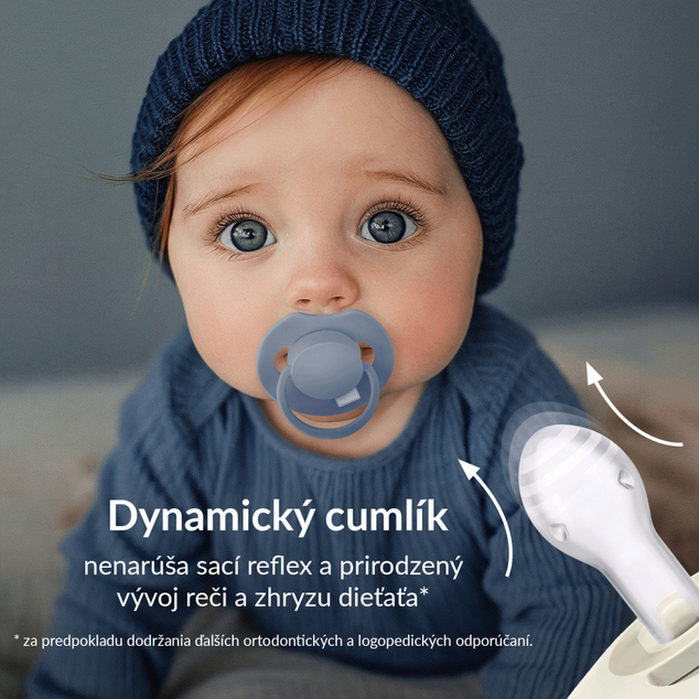 LOVI Cumlík svietiaci silikónový dynamický Prime 0-6m 1ks Blush
