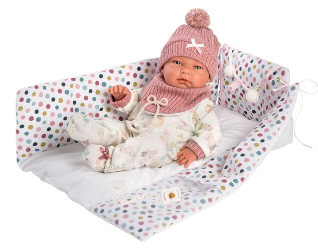 Llorens M738-88 oblečenie pre bábiku bábätko NEW BORN veľkosti 40–42 cm s doplnkami