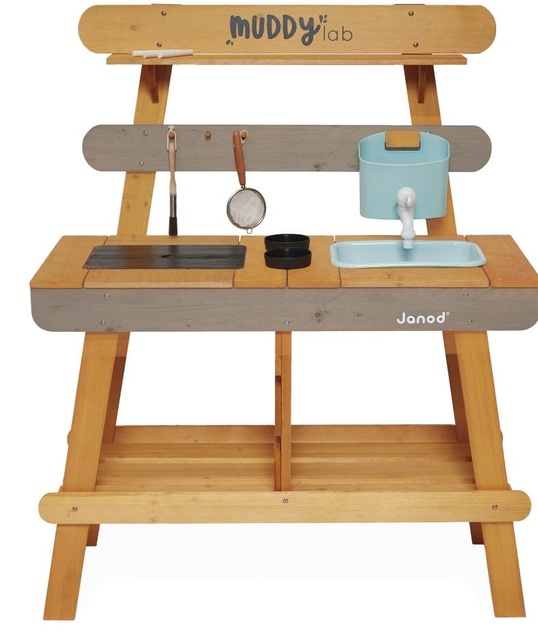 Janod Cuisine extérieure en bois pour enfants Muddy Lab
