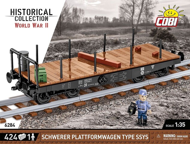 Cobi 6284 Schwerer plattformwagen type SSYS, 1:35, 424 k, 1 f