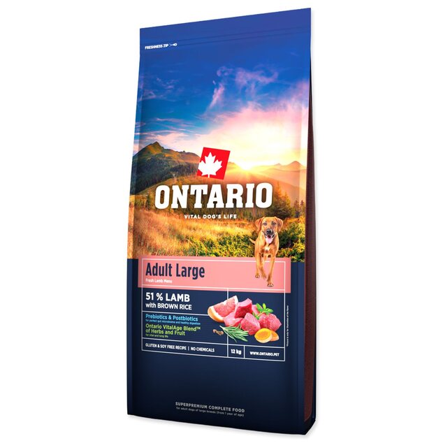 Krmivo Ontario Adult Large Lamb &amp; Brown Rice 12kg