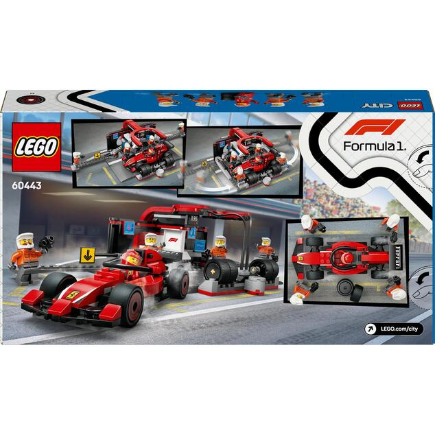 LEGO® City 60443 Oprire în F1® și Echipajul de la boxe cu mașina Ferrari