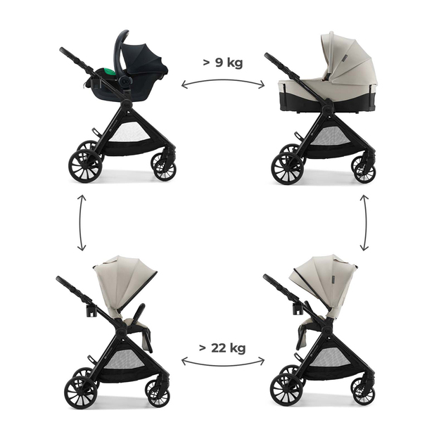 KINDERKRAFT Kombikinderwagen Vesto 2 3in1 Beige