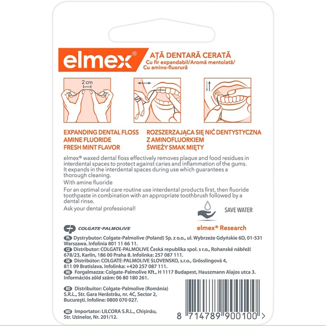 Elmex Hilo dental encerado con menta 50m