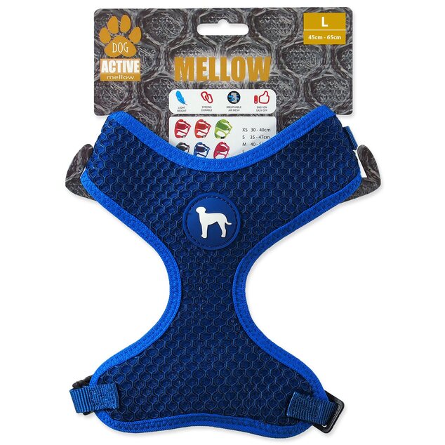 Postroj Active Dog Mellow L tmavo modrý 2x45-65cm