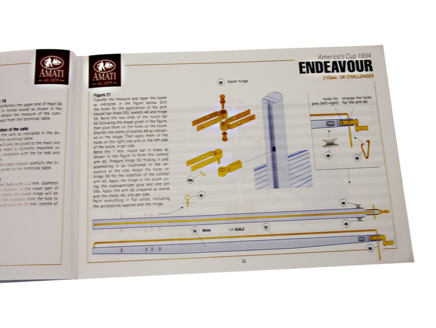 Barca a vela AMATI Endeavour 1934 1:80 kit con scafo finito