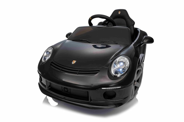 Elektrické autíčko RUF GT 12V, čierne, Otváracie dvere, 2.4 GHz diaľkové ovládanie, LED sv