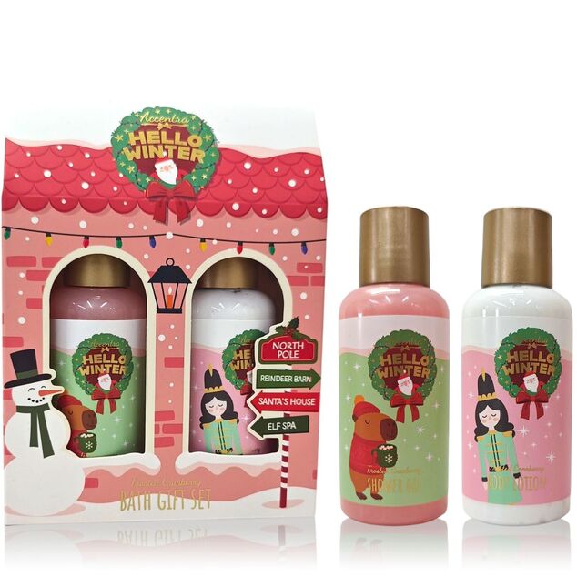 ACCENTRA Set za kupanje Hello Winter Brusnica 2x 100ml