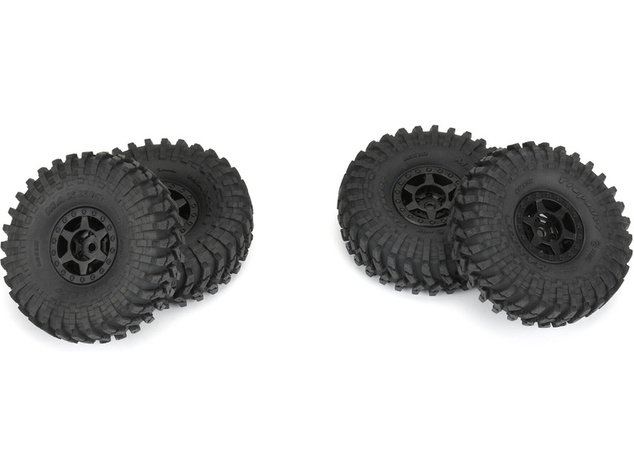 Pro-Line koleso s pneu 1:24 Maxxis Trepador 1.0", disk čierny Holocomb H7mm (4)