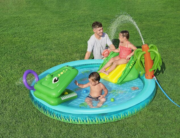Bestway 53166 Detské nafukovacie herné centrum Crocodile Cove, 224 x 181 x 72 cm