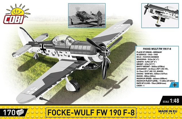 Cobi II WW Focke-Wulf Fw 190 F-8, 1:48, 170 k