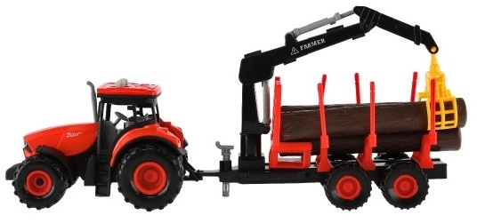 Traktor Zetor s vlekom s naklad. ramenom plast na zotrvačník na bat. sa svet. so zvukom
