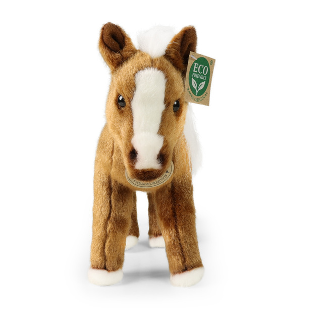 Cavallo di peluche marrone in piedi 23 cm ECO-FRIENDLY