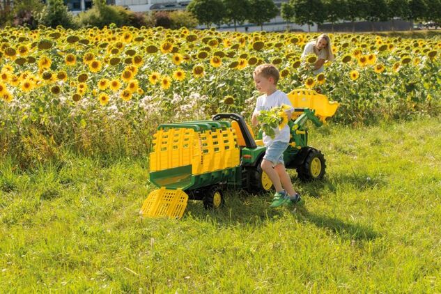 Rollytoys Vlečka na seno za traktor 1osá Hay Wagon - zelenožltá