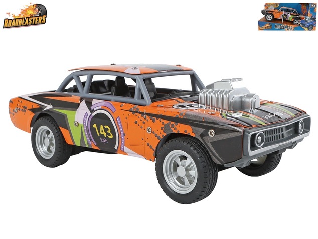 Auto muscolare in metallo arancione a frizione, 21 cm | Roadblasters