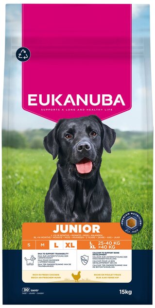 Krmivo EUKANUBA Junior Large rich in fresh chicken 15 kg