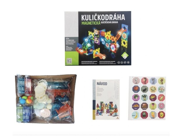 Guličková dráha magnetická so svetlom 49ks