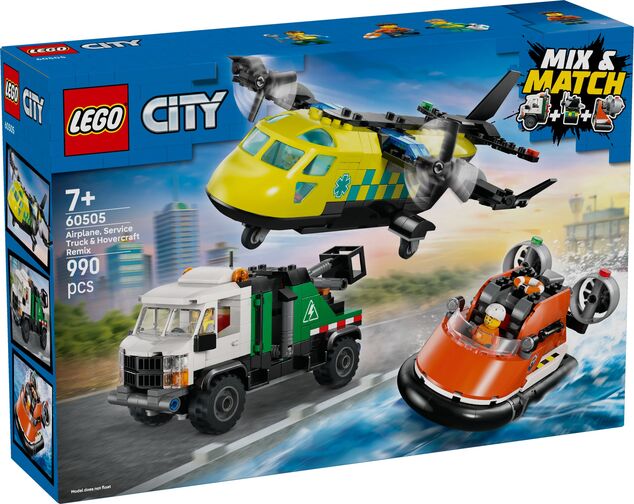 LEGO® City 60505 Remix: Lietadlo, servisné vozidlo a vznášadlo