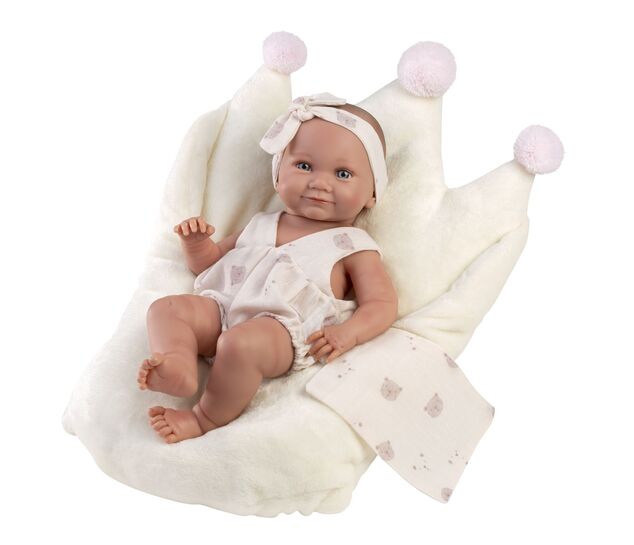Llorens 73814 NEW BORN DIEVČATKO - realistická bábika bábätko s celovinylovým telom - 40 c