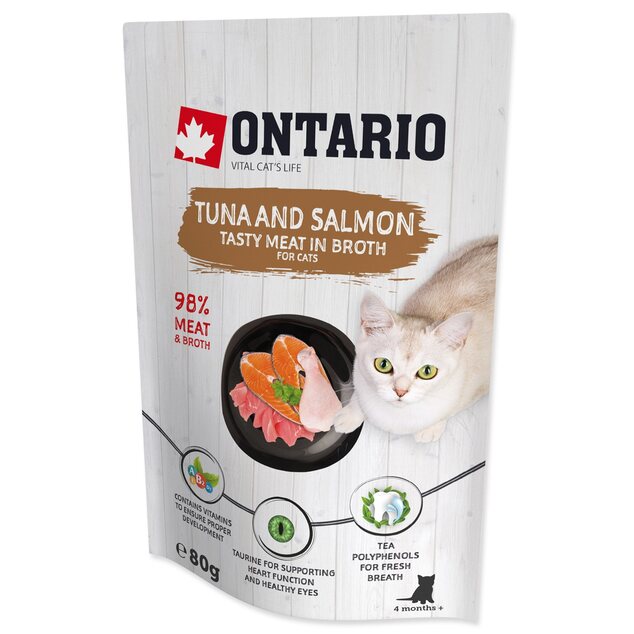 Kapsička Ontario tuniak a losos vo vývare 80g