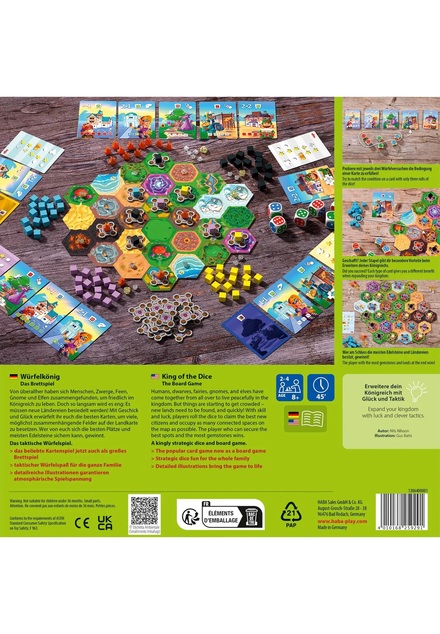 Haba Семейна настолна игра Кралят на заровете - голяма настолна версия от 8 години
