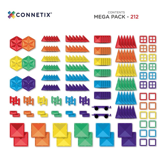 CONNETIX® Rainbow Mega Pack magnetisches Baukasten-Set 212 Stk.
