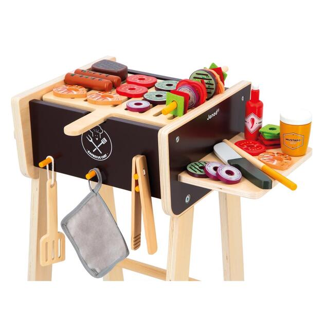 Janod Varíme a pečieme Drevený Barbecue Gril s príslušenstvom