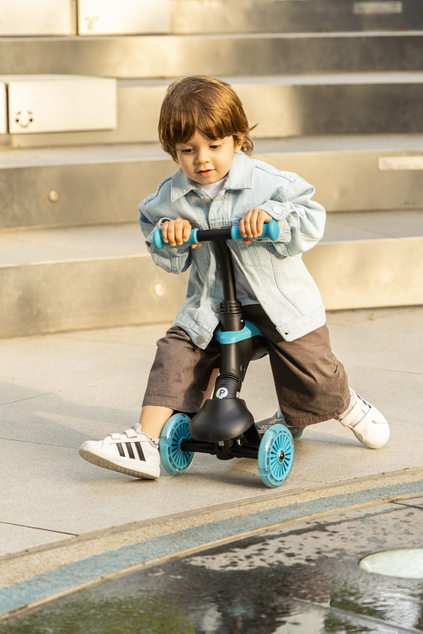 QPLAY Romobil / guralica Sema Evo s LED svjetlima Sky Blue, dob 1 - 6 godina, do 50 kg