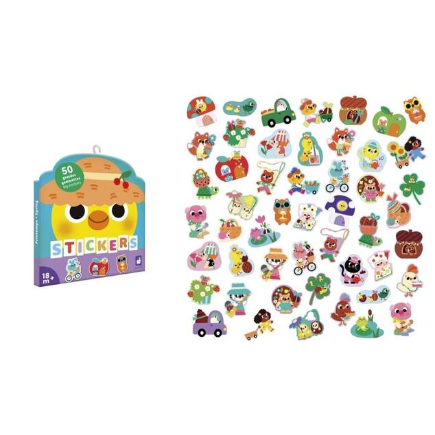 Janod Stickers Grandi adesivi Primavera 50 pezzi