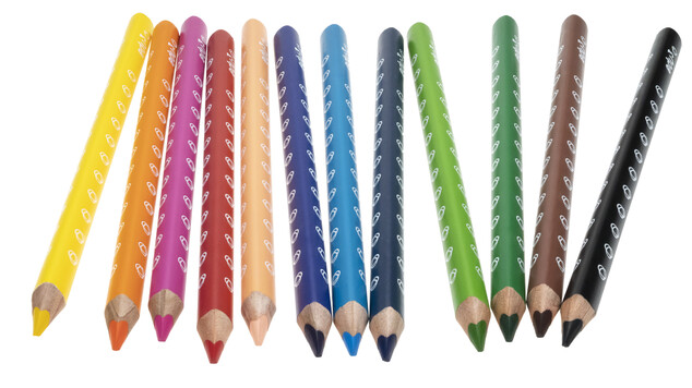 EDU3 Jumbo trojhranné pastelky P36, tuha 5 mm, 36 kusov -12 farieb v tégliku