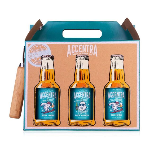 ACCENTRA Set da bagno Men's Collection Winter Edition con apribottiglie Legno di cedro
