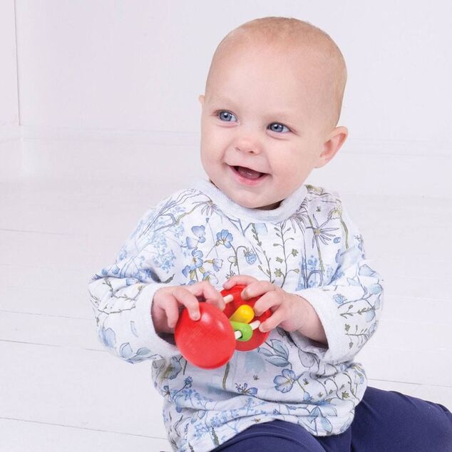 Bigjigs Baby Rattle szivárványketrecben