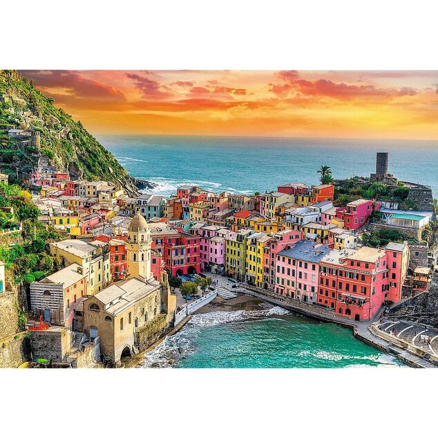 Trefl Prime Puzzle 1500 UFT - Romantischer Sonnenuntergang: Vernazza, Ligurien, Italien