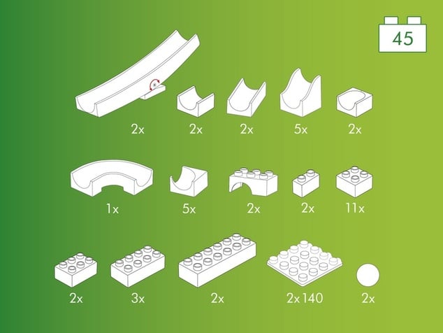 HUBELINO Guličková dráha - rozšírenie 45 dielov, s kolískou