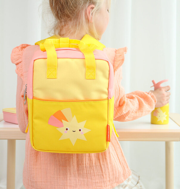 A Little Lovely Company – kleiner quadratischer Rucksack – Komet