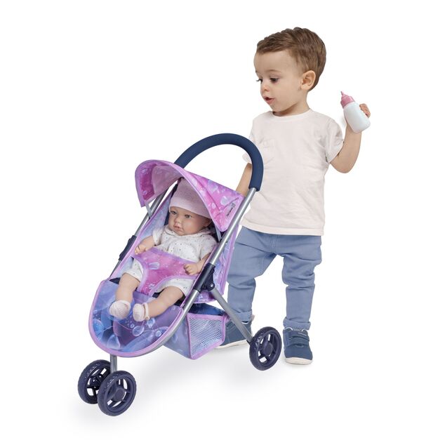 DeCuevas 90276 Športový kočík pre bábiky trojkolesový Magic Bubble 2024 - 55 cm