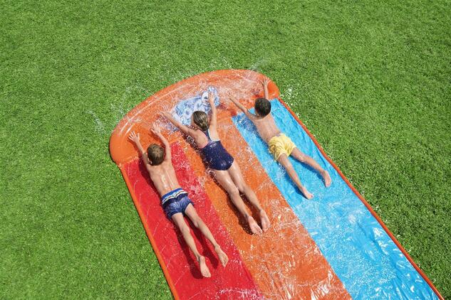 Bestway 52479 H2OGO!® Tsunami Splash Ramp™ Wasserrutsche für 3 Personen 488 x 214 cm