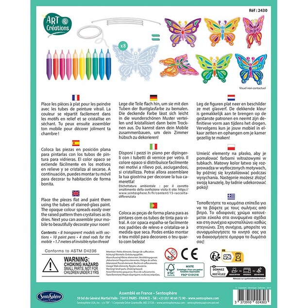 SENTOSPHERE Set creativ Carusel vitralii Fluturi