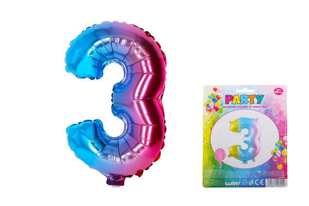 Aufblasbarer Ballon - Nummer 3 Regenbogen
