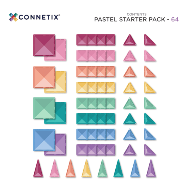 CONNETIX® Pastel Starter Pack magnetická stavebnica 64 ks