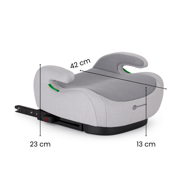 PETITE&amp;MARS Podsedák Optimus Pro i-Size Air Gentle Grey 125 - 150 cm (22-36 kg)