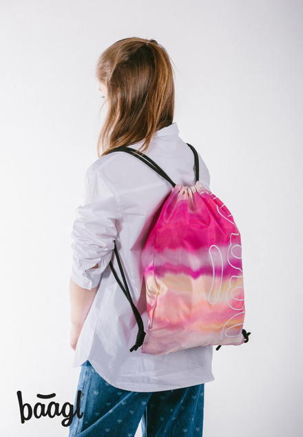BAAGL SADA 3 Skate Pink Stripes: zaino, astuccio, tasca