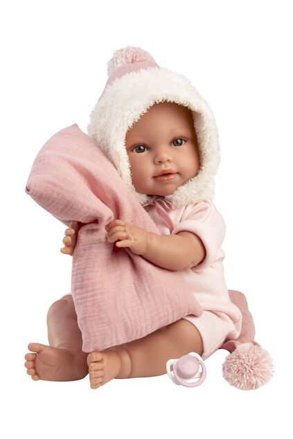 Llorens 63802 NEW BORN - muñeca bebé realista con sonidos y cuerpo de tela suave