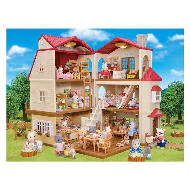 Sylvanian Families Poschodový dom s červenou strechou a svetlami