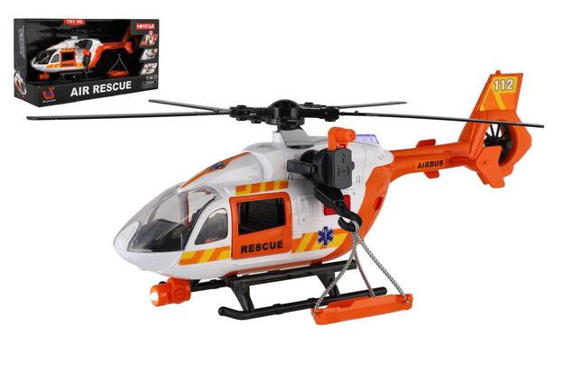 Elicottero di soccorso in plastica 32cm a batterie con luce e suono